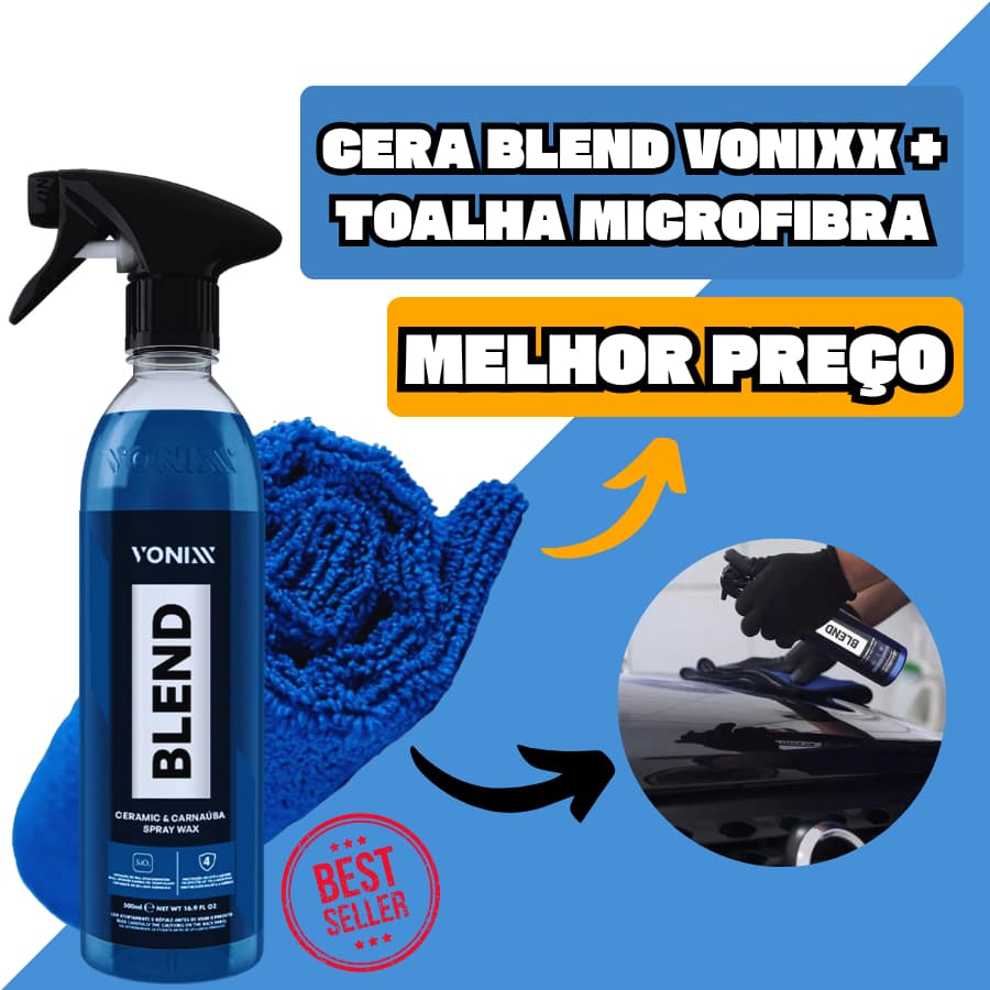 Cera Blend Vonixx Automotiva Vitrificadora Carnaúba + Toalha Microfibra