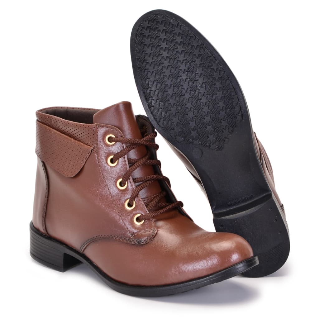 Bota Feminina Cano Curto Bota de Amarrar Bota Feminina Sem Salto Botas Botinha Feminina Promoção
