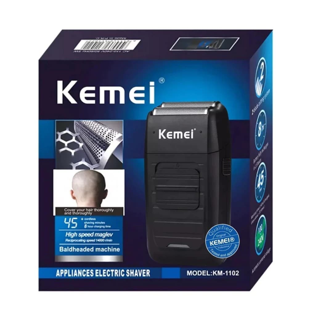 Barbeador eletrico profissional Kemei KM-1102 Portatil sem fio Bivolt
