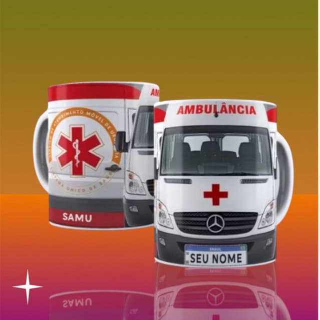 caneca personalizada Ambulância com nome