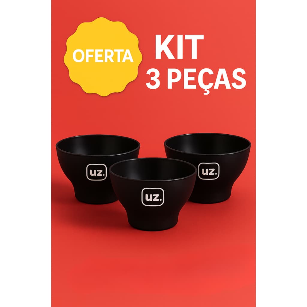 Kit 3 Tigelas Cumbuca Bowl 500ml UZ – Plástico Resistente, Elegante e Multiuso