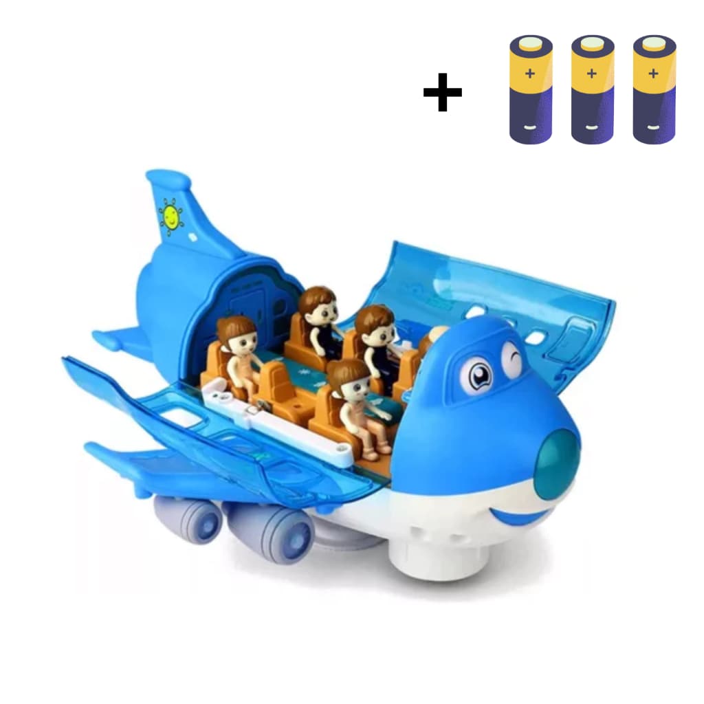 Brinquedo Avião Bate-volta Luzes E Som - Azul