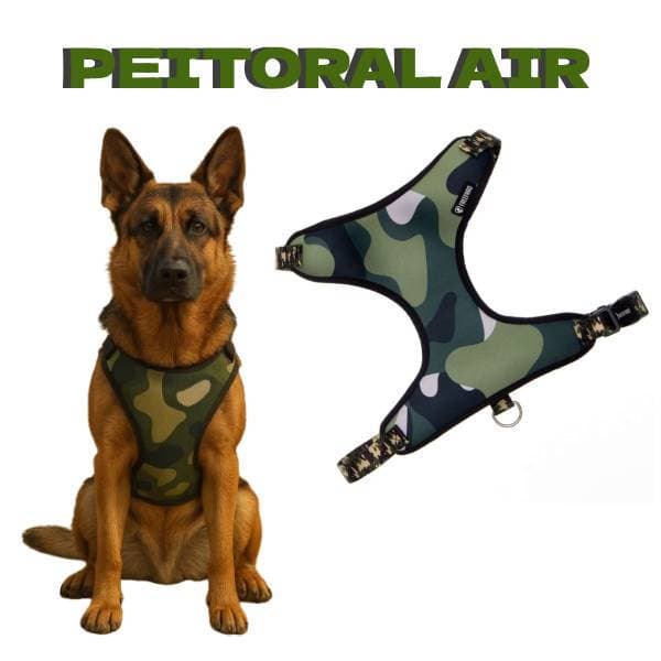 Coleira Peitoral para Cachorro Air Freefaro Army Exército Tamanho G