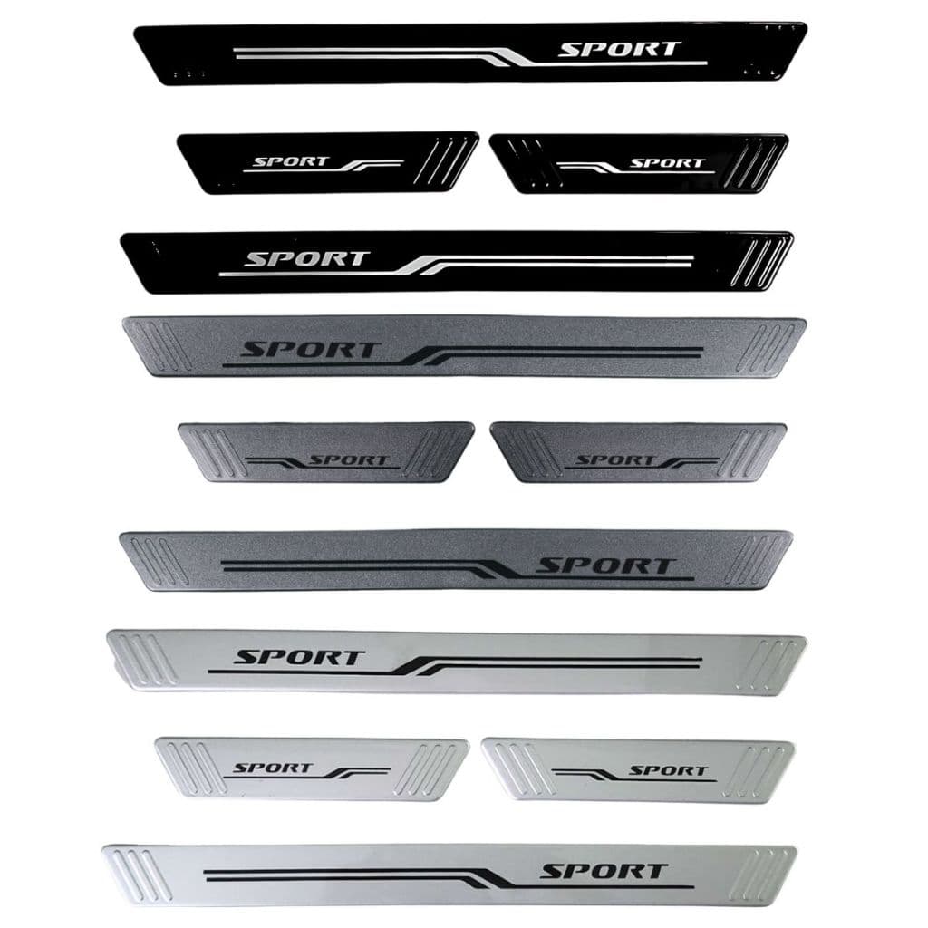 Kit 4 Soleiras de Porta Carro Esportiva Universal Todas As Marcas