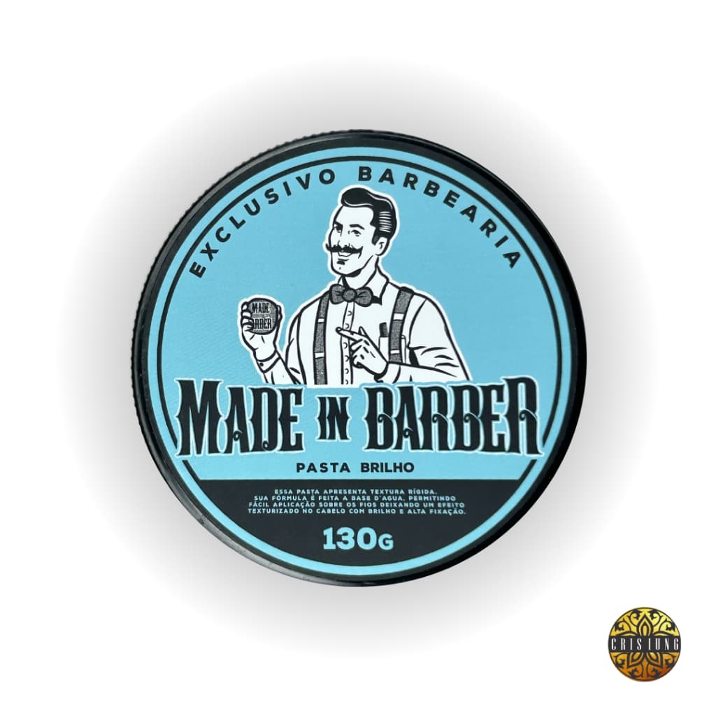 Cera Capilar Modeladora Efeito Brilho/Molhado Fixação Forte Made in Barber - 70g / 130g