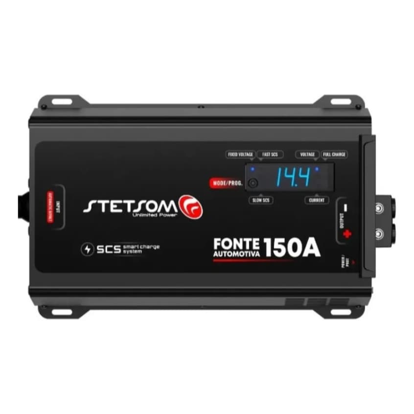 Fonte Carregador STETSOM Infinite 150a Amperes Som Automotivo Para Caixa Bob Som Carro Paredão 12v Bivolt Carregador