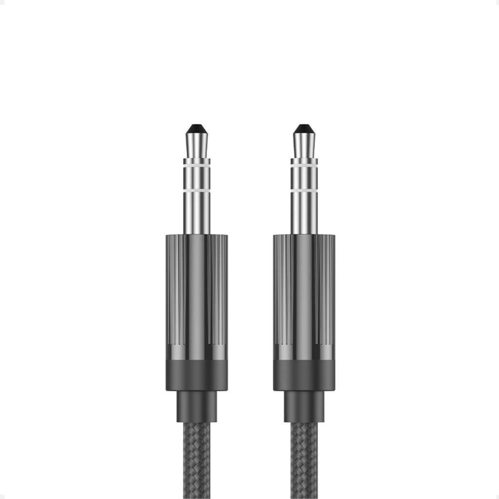 Cabo De Audio P2 P2 3.5mm Nylon Preto Conector Dourado 1 M