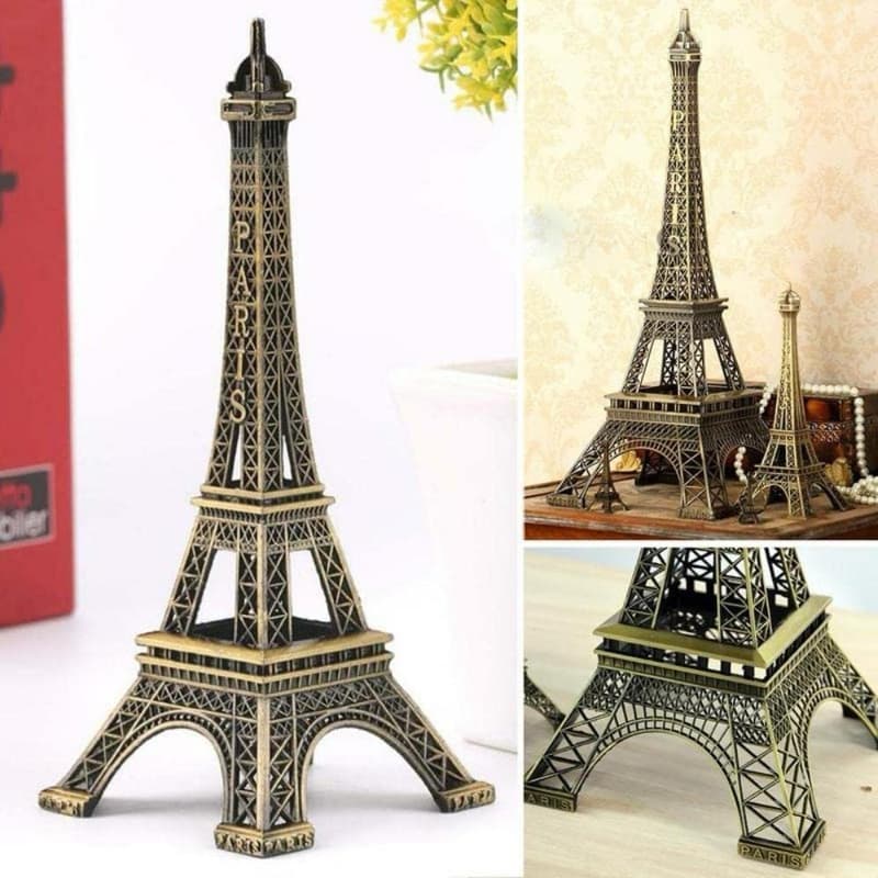 Kit C/6 Torre Eiffel Paris Enfeite Decorativo Em Metal Para Escritório Sala Quarto 32cm