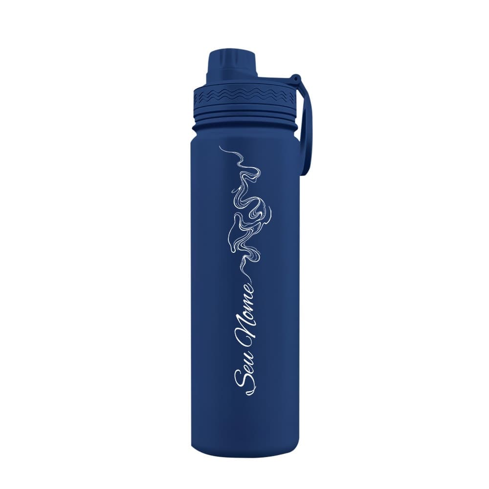 Garrafa Térmica Fresh Personalizada Com Alça Fine Lines Smoke Com Nome