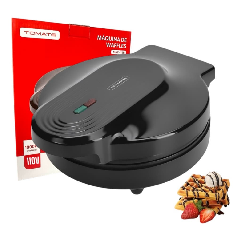 Waffleira Elétrica Tomate Potência 1000w Rápida E Fácil