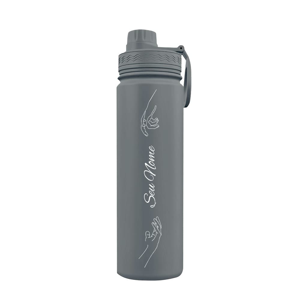 Garrafa Térmica Fresh Personalizada Com Alça Fine Lines Hands Com Nome
