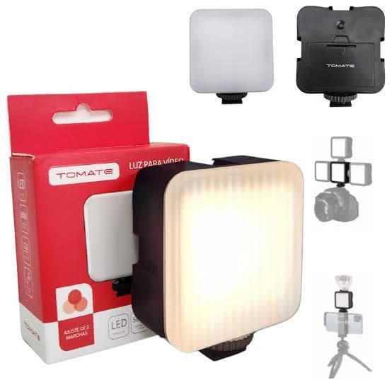 Luz de LED Tomate Para Vídeo Iluminação Suave Ideal para Gravações, Lives e Chamadas