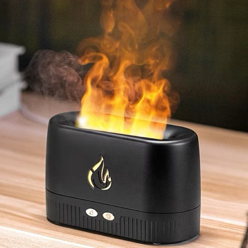 Difusor Aromatizador Umidificador de Ar com Efeito Chamas para Óleos Essenciais