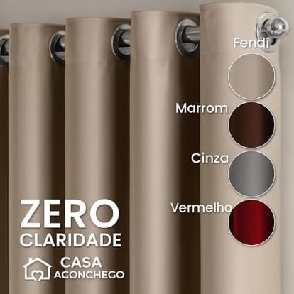 Cortina Blackout 2,80x1,70m Tecido Premium p/ Janela de Sala ou Quarto – Bloqueia Luz e Calor