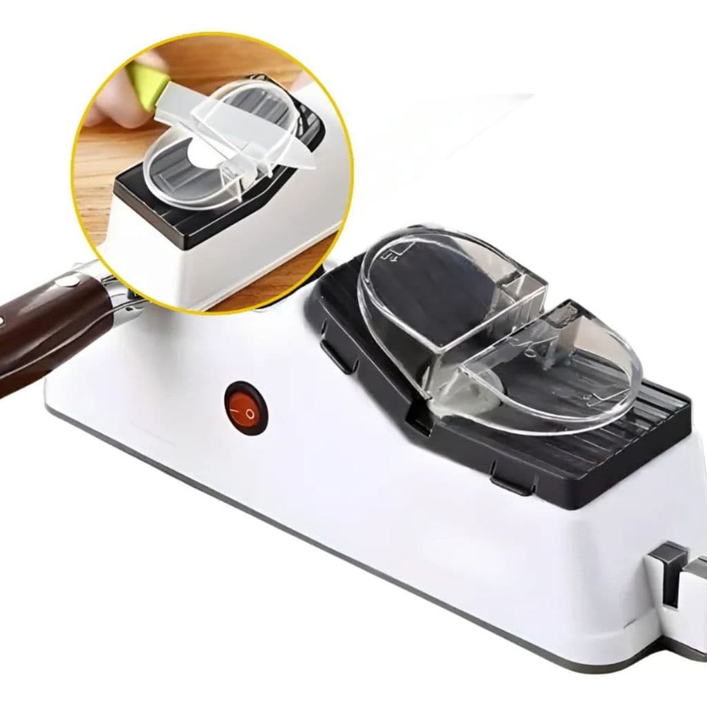 Afiador Eletrico Facas Tesouras Amolador Motor Usb Bivolt Portatil Cozinha