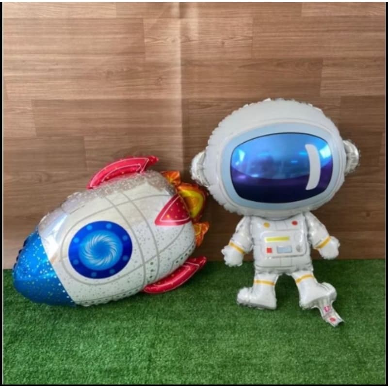 Kit de Balões Metalizados de Astronauta e Foguete - Balão metalizado de astronauta e foguete - Kit com 2 4 6 ou 10
