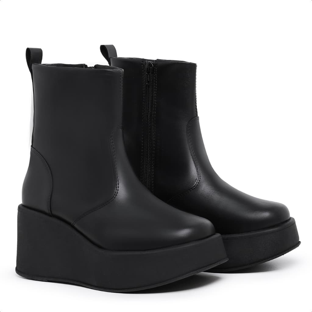 Bota Coturno Feminino Plataforma Flatform Modinha Cano Baixo Confotável