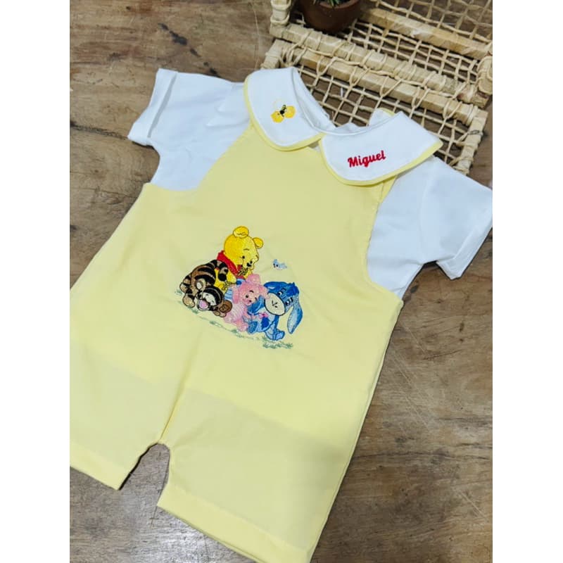 jardineira menino ursinho Pooh, roupa menino ursinho Pooh