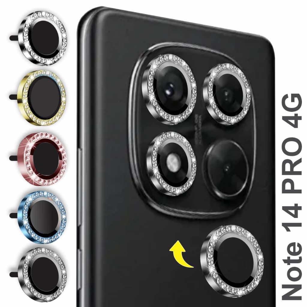 Película Strass Protetor da Câmera Para Xiaomi Note 14 Pro 4G