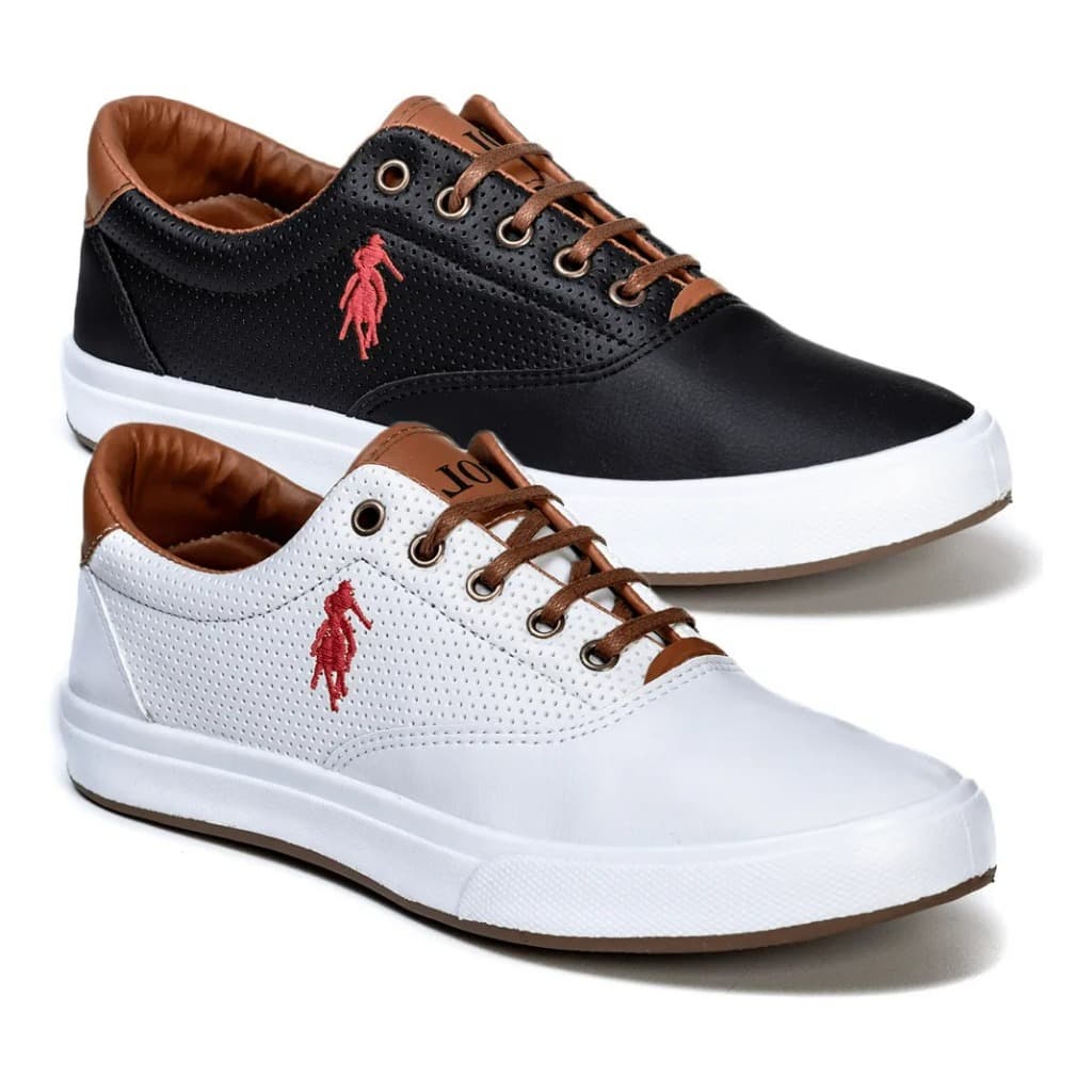 Kit 2 Tênis Masculino Casual Sapatenis Polo Way Cano Baixo Promoção