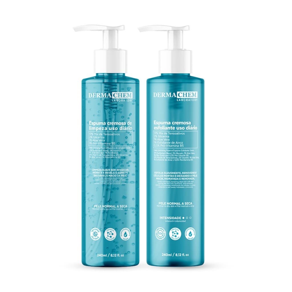 Kit Duplo de Espumas Faciais de Limpeza+Esfoliante Skin Care