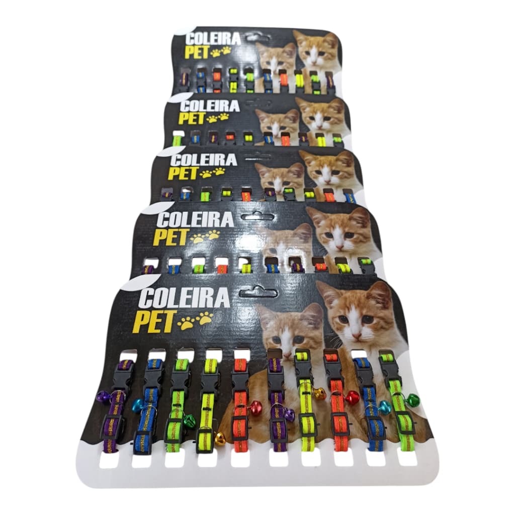 KIT 5 CARTELAS COLEIRAS GATO COLEIRAS GATO ELASTICAS