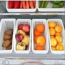 Kit 4 Cestos Geladeira Cozinha Armario