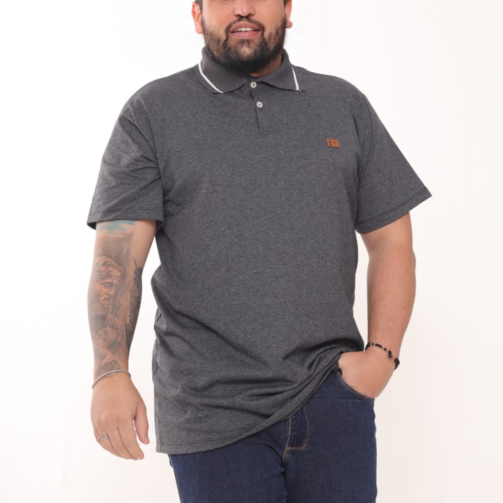 Camisa Gola Polo  Algodão Malha Fio 30 Manga Curta Moda Masculina Estilo Casual Tamanho Grande Plus Size