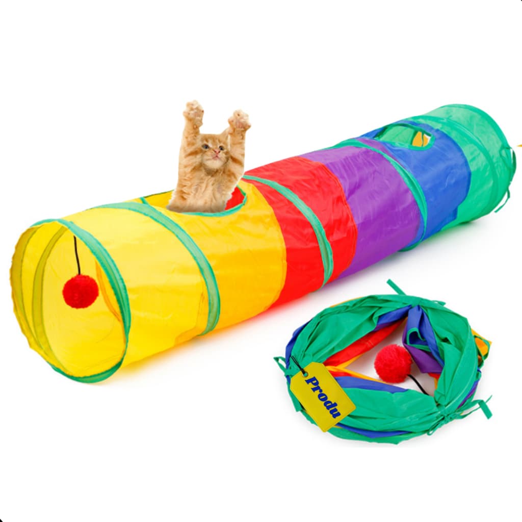 Brinquedo Interativo Para Gatos Cachorros Pets Túnel Labirinto Colorido Cat Com Bolinha Estimação