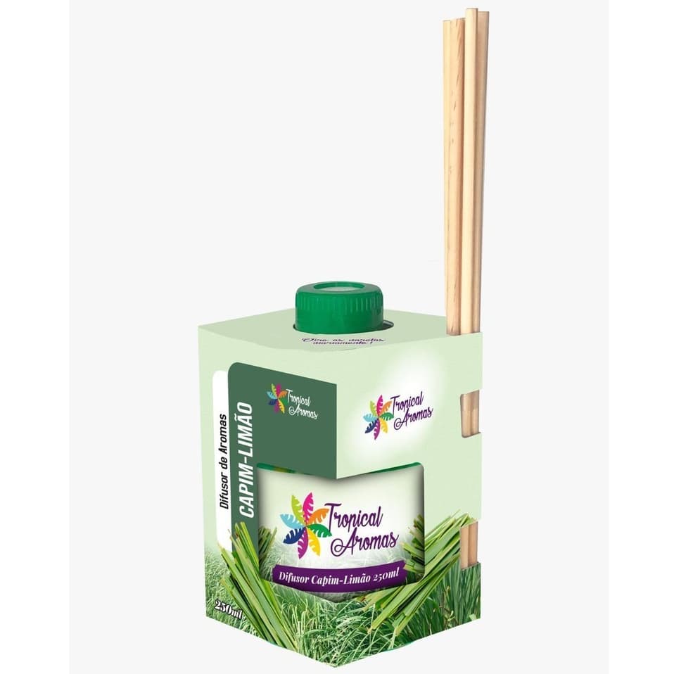 Difusor de Ambiente Aromático Capim Limão 250ml Tropical Aromas