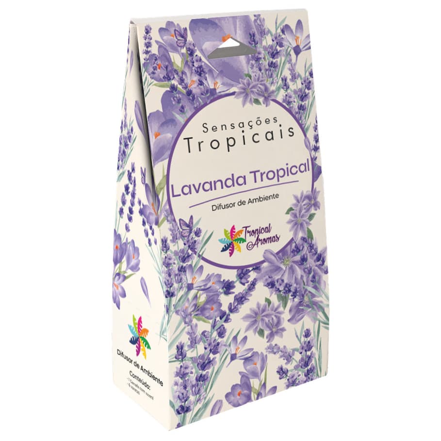 Difusor de Ambiente Aromático Perfumado Sensações Lavanda 150ml Tropical Aromas