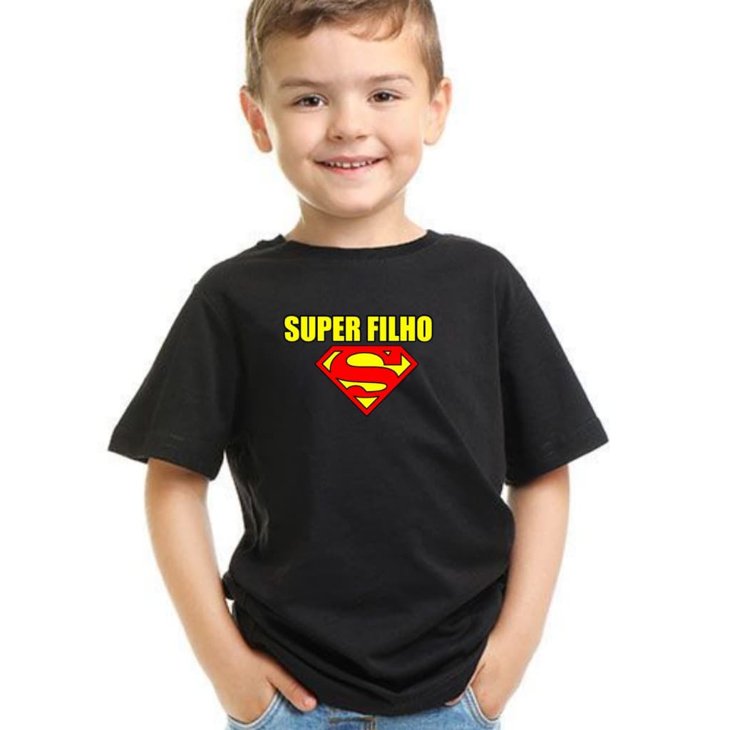 Camiseta de Algodao Infantil Super Filho - Homenagem Dia Dos Pais