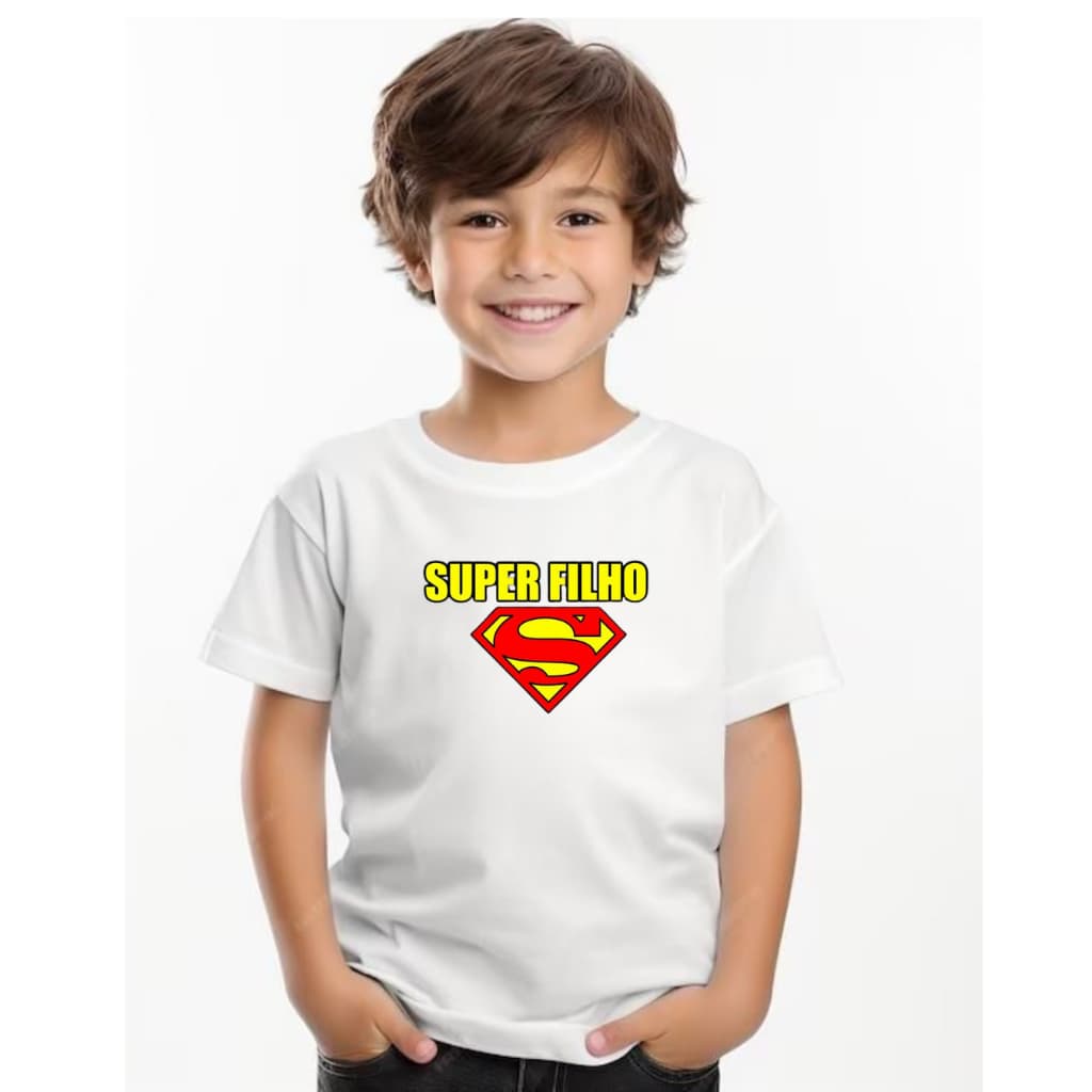 Camiseta Infantil Super Herói – Super Filho  – Dia dos Pais