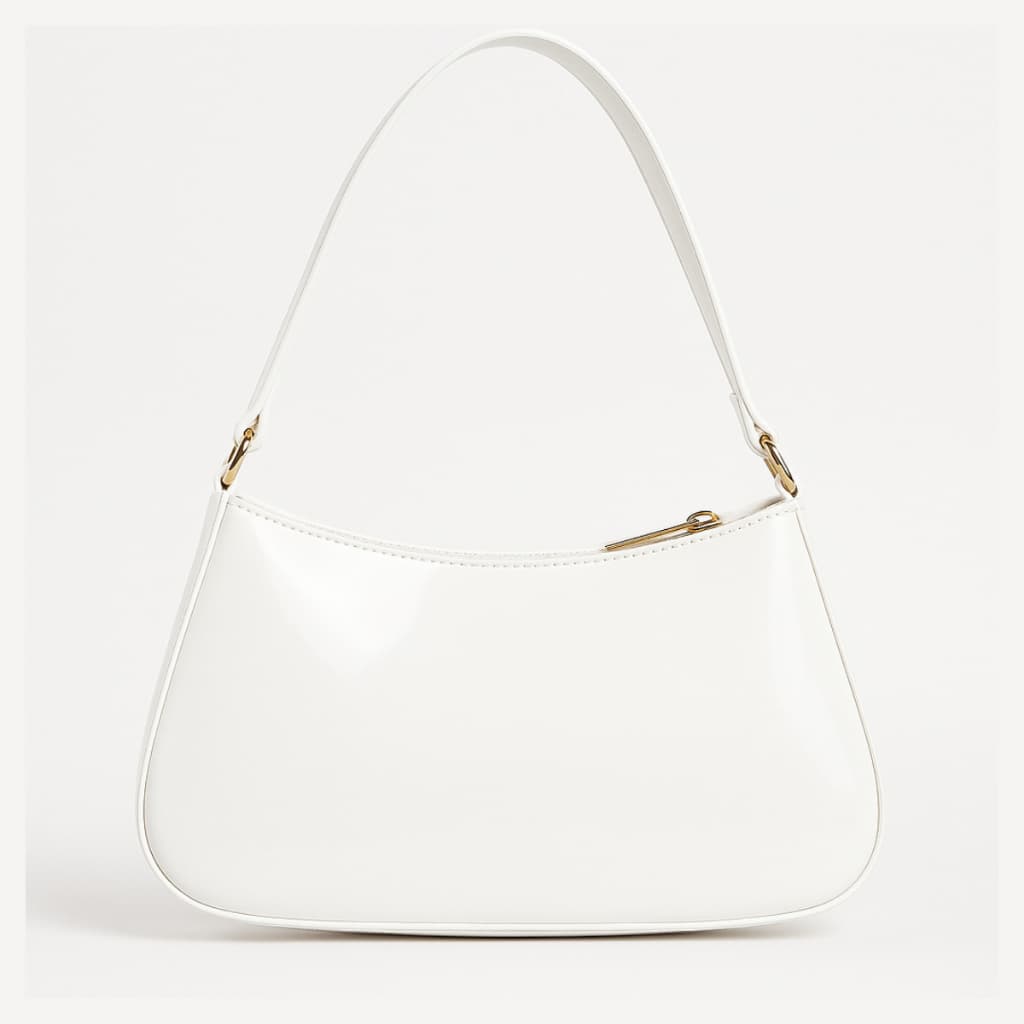Bolsa Feminina Baguete Brilhante de Ombro Couro Casual Elegante Envio Imediato