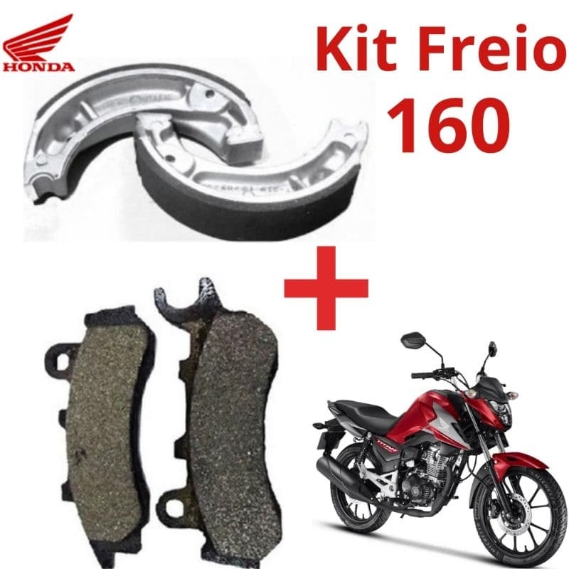 Kit Pastilha De Freio Dianteiro + Patins (Lona) De Freio Traseiro Titan 160 Fan 160 Cargo 160 2018 à 2024