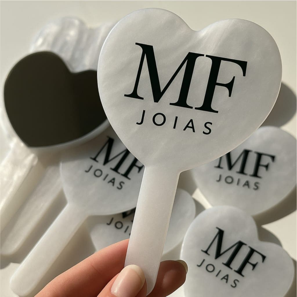 Espelhos De Bolsa Personalizado mini Coração Acrílico Mimo
