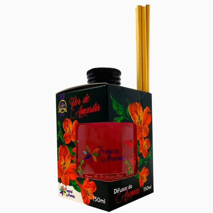 Difusor de Ambiente Aromático Perfumado Black Flor de Amarílis 150ml Tropical Aromas