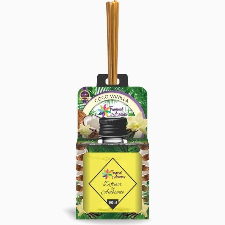 Difusor Aromatizador de Ambiente Perfumado Premium Coco Vanilla 300ml Tropical Aromas
