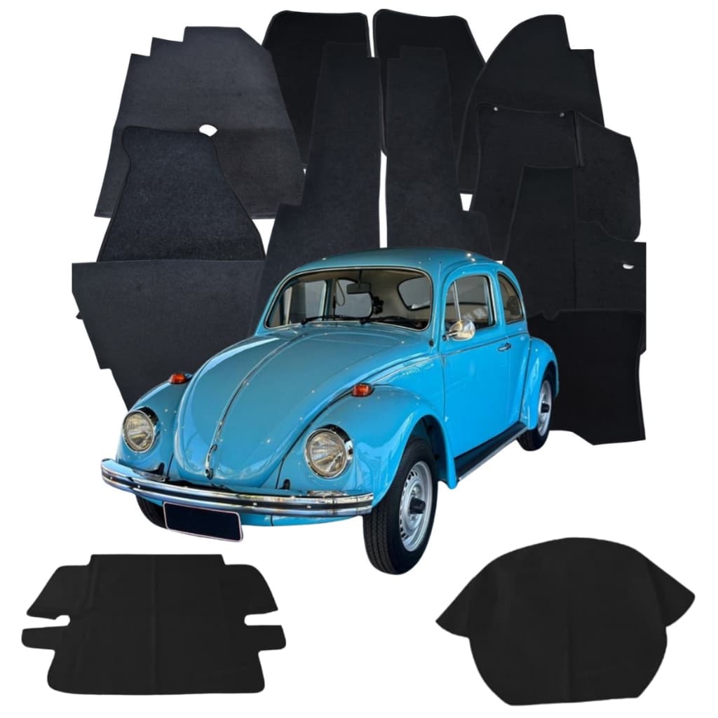 KIT 13 Peças Revestimento Carpete Fusca Assoalho + Capa de Espete + Porta Malas