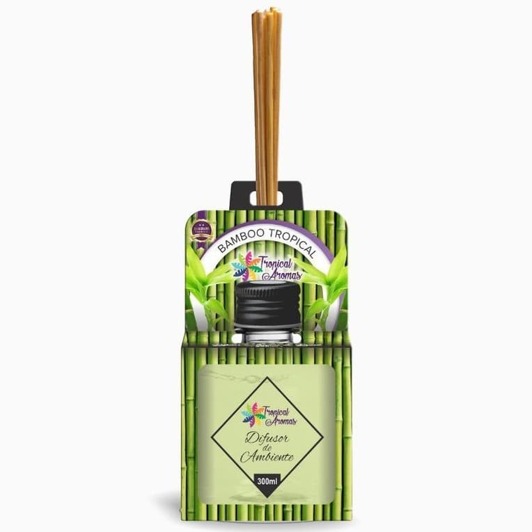 Difusor Aromatizador de Ambiente Perfumado Premium Bambu 300ml Tropical Aromas