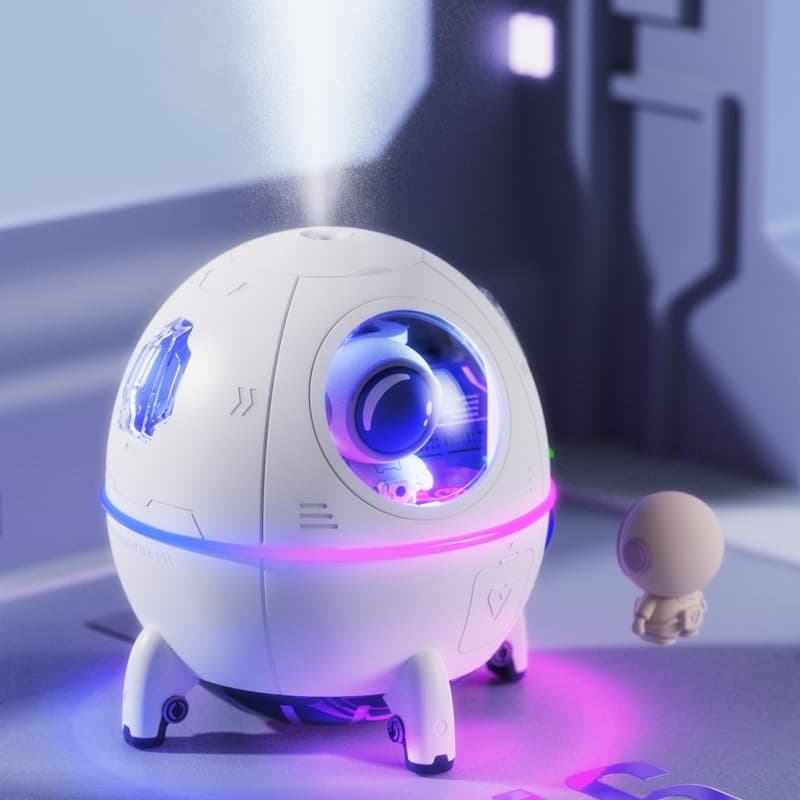 Umidificador De Ar Astronauta 220 ml LED Purificador De Ar