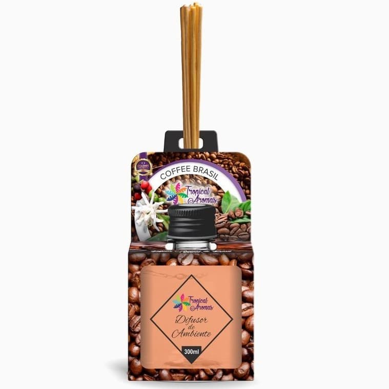 Difusor Aromatizador de Ambiente Perfumado Premium Coffe Brasil 300ml Tropical Aromas