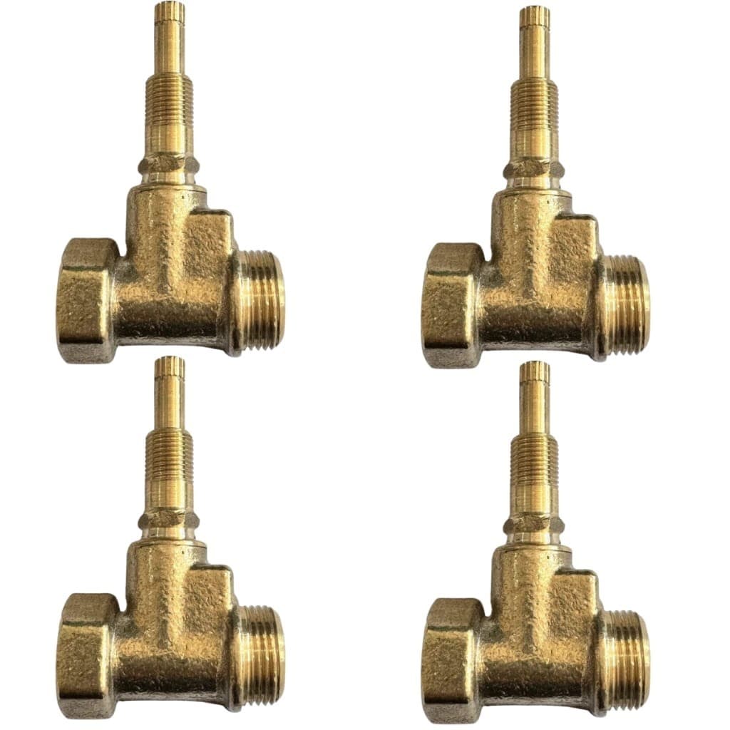 Kit com 4 Registro de Pressão 3/4 Metal 16 Estrias Vedação Padrão – Chuveiro e Geral