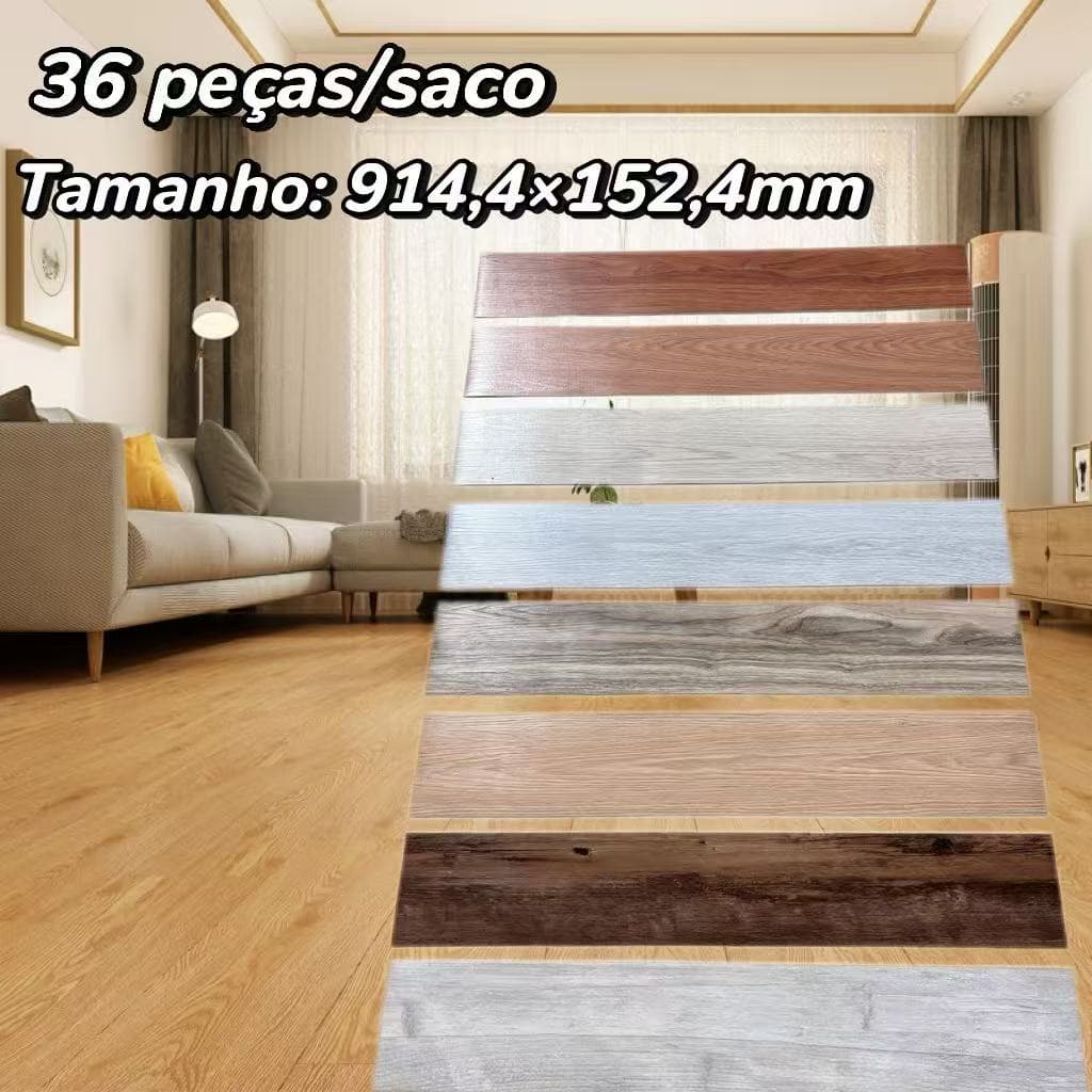 36 peças de adesivos modernos para piso de madeira, antiderrapantes e laváveis, 91,4 x 15,2 cm, vinil