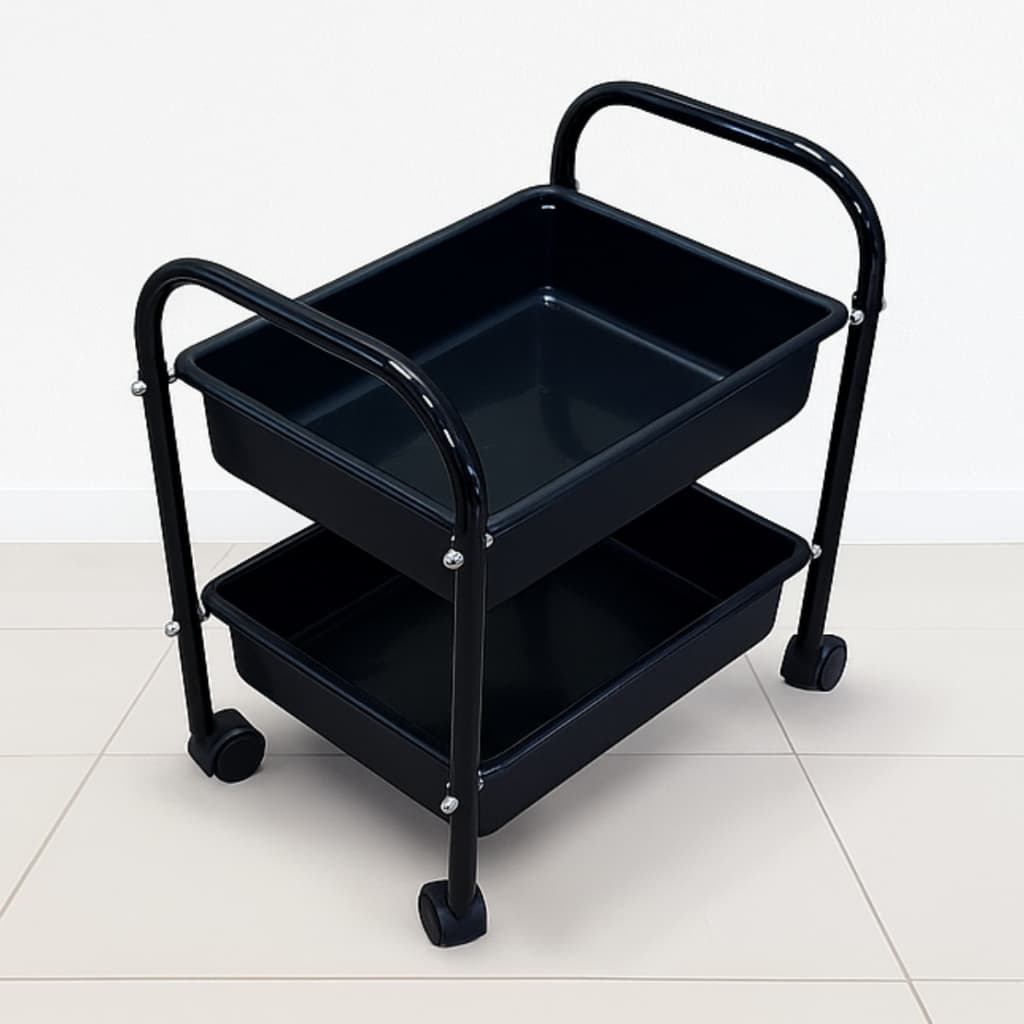 Carrinho Auxiliar Manicure Pedicure Estética Organizador 2 Bandejas - Renovar - MBM Decor