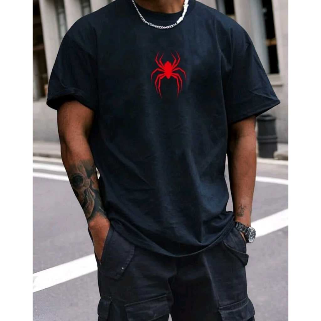 POLARBEAR  Camiseta de Manga Curta com Gola Redonda e Estampa de Aranha Unissex