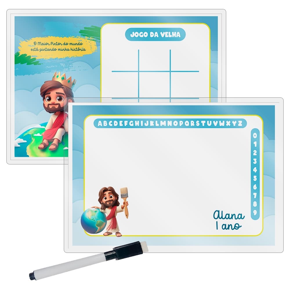 10 Lousa Mágica + Caneta Com Apagador Personalizada Lembrancinha Festa Infantil O Maior Pintor Do Mundo
