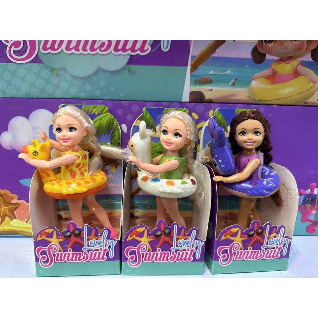Mini Boneca com boia Linda Princesa Brinquedo Infantil Menina