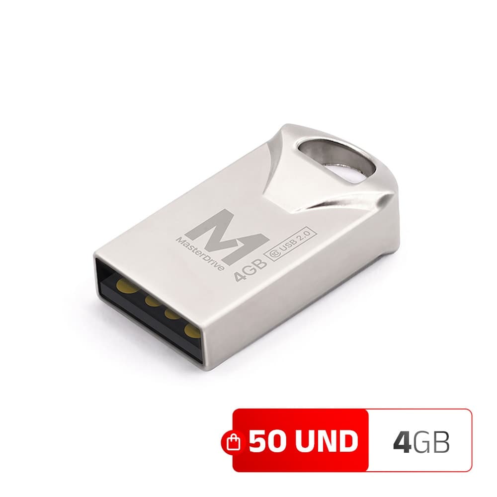 Pendrive Mini 4GB Kit 50 ATACADO MasterDrive USB 2.0 Premium CLASS 10