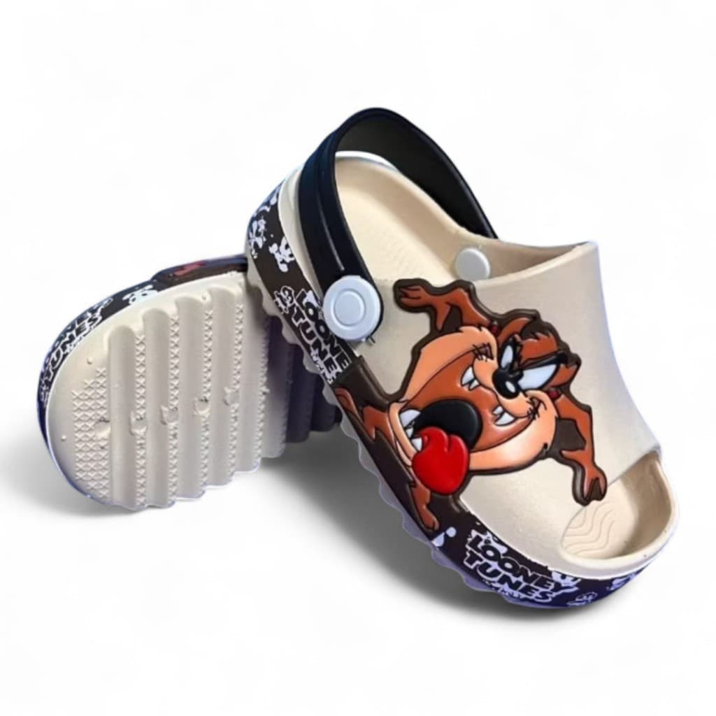 Sandália Slide Babuche Baby Masculino Menino Taz Mania Looney Tunes Macio leve e Confortável